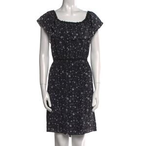 THE KOOPLES Women's Tattoo Print Mini Dress LARGE Celestial Stars Witch Silk